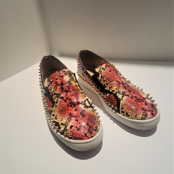 Christian Louboutin PIK Boat Python Shoes Men Size 11 Red Bottom - Picture 12 of 13